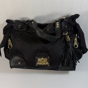 Juicy Couture Bag Black & Gold Purse Approximately 12"Long x 5"Wide x 9" high